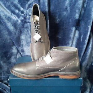 NEW WITH TAGS: COLE HAAN CRANSTON CHUKKA GRAY LEATHER BOOT + FREE SHOE TREES